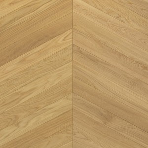 Parquet contrecollé Chêne Naturel à Bâtons Rompus, Brossé, Vernis UV, Choix Ab, 11-4x90x510mm