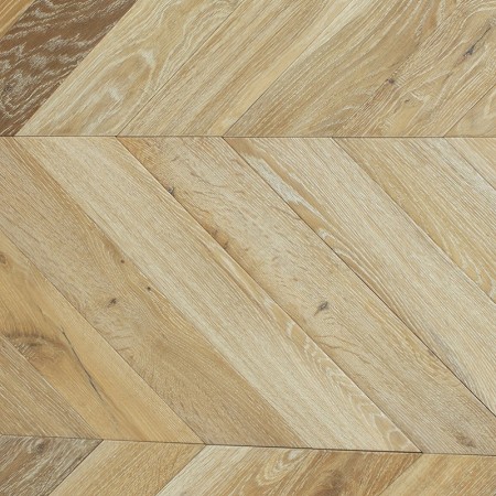Parquet contrecollé Chêne, Européen, Chevron Français Venise, Brossé, Raboté, Fumé, Verni, Choix Abcd, 15-4x90x510mm
