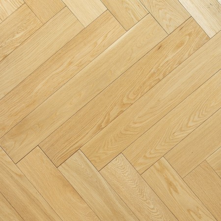 Parquet contrecollé Chêne Européen, Épi Italien, Brossé, Vernis UV Naturel, Choix ABC, 10-4x90x610mm