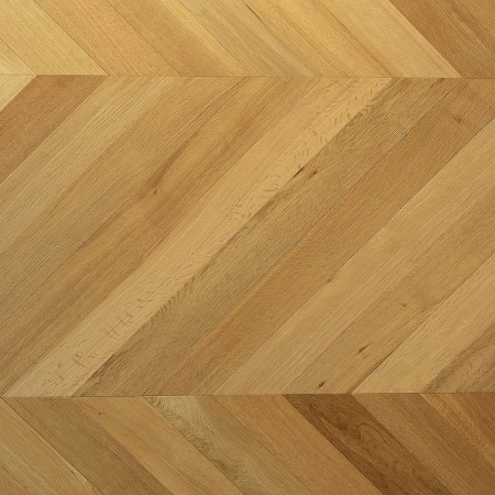 Parquet contrecollé 2 Couches Chêne ABC Chevron 45° Verni Ép.10mm Largeur 90mm Longueur 820mm