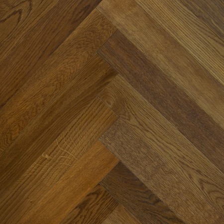 Parquet contrecollé Agap Chêne Thermotraité, Épi Italien, Vernis à l'Eau UV, 4-11x70x490