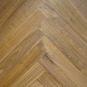 Parquet contrecollé Noyer 2 Couches, Chevron 90°, Brossé, Vernis UV, Choix ABC, 10-3x125x710