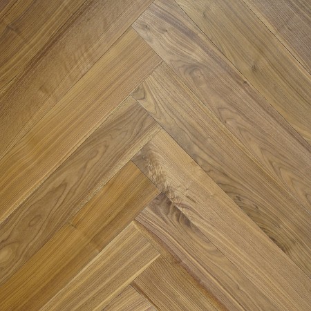 Parquet contrecollé Noyer 2 Couches, Chevron 90°, Brossé, Vernis UV, Choix ABC, 10-3x125x710