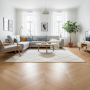 Parquet contrecollé Chêne en Point de Hongrie, Brossé, Vernis Naturel, Finition Urbino, Choix Abcd 10-3x90x550mm