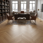 Parquet contrecollé Chêne Chevron, Pointe de Hongrie 45°, Naturel, Brossé, Vernis à l'eau UV, Choix ABC,