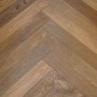 Parquet contrecollé Chêne, Épi 90°, Brossé, Vernis Noyer, Choix ABC, 10-3x125x950