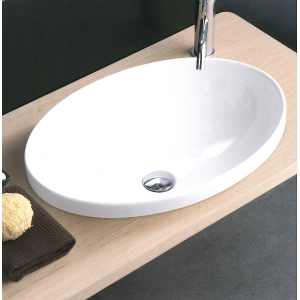 SAN MARCIANO CERAMICHE LAVABO ENCASTRÉ 4CM BLANC BRILLANT