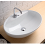 SAN MARCIANO CERAMICHE LAVABO APPOGGIO SOUPLE C/ FORO ROBINET 60X43 BLANC BRILLANT
