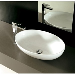 SAN MARCIANO CERAMICHE LAVABO APPOGGIO SOUPLE 59X42 BLANC MAT