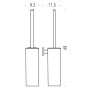 COLOMBO ACCESSORI BAGNO BASIC Q PORTE-BROSSE MURALE