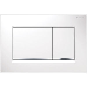 GEBERIT SIGMA 30 PLAQUE BLANC-CHROME-BLANC