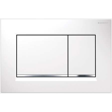 GEBERIT SIGMA 30 PLAQUE BLANC-CHROME-BLANC
