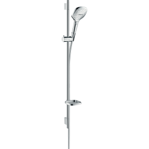 HANSGROHE RAINDANCE SELECT E SET DE DOUCHE 120 3JET AVEC RAIL DE DOUCHE 90 CM ET PORTE-SAVON BLANC/CHROME