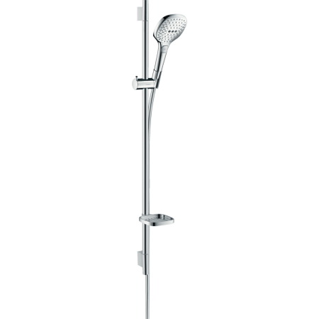 HANSGROHE RAINDANCE SELECT E SET DE DOUCHE 120 3JET AVEC RAIL DE DOUCHE 90 CM ET PORTE-SAVON BLANC/CHROME