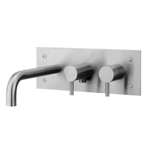 PAFFONI MITIGEUR ENCASTRÉ EN ACIER POUR BAIGNOIRE 2 SORTIES S/SET DE DOUCHE EN ACIER