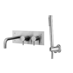 PAFFONI MITIGEUR EMBRAYAGE BAIGNOIRE 2 SORTIES AVEC ENSEMBLE DE DOUCHE EN ACIER