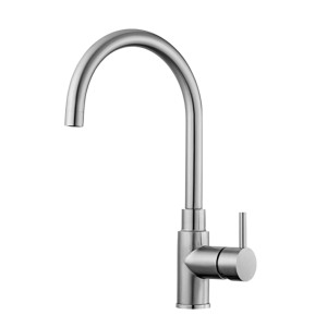 PAFFONI MITIGEUR EN ACIER POUR ÉVIER AVEC CANNE ORIENTABLE EN ACIER