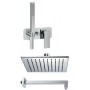 IB RUBINETTERIE KIT DE DOUCHE PULVERISATEUR CARRE 25X25 + MITIGEUR DE DOUCHE AVEC PULVERISATEUR CARRE