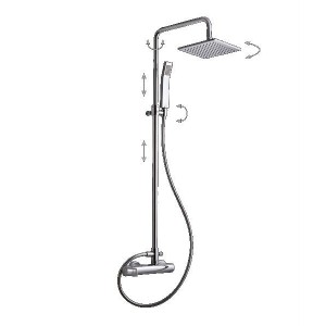 ITALMIX COLONNE DE DOUCHE NIAGARA AVEC DÉVIATEUR ET PULVÉRISATEUR DE 200MM
