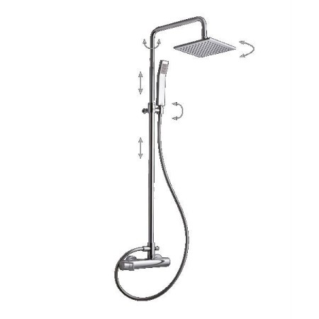 ITALMIX COLONNE DE DOUCHE NIAGARA AVEC DÉVIATEUR ET PULVÉRISATEUR DE 200MM