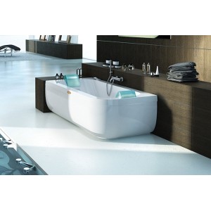 JACUZZI® AQUASOUL DOUBLE BAIGNOIRE HYDROMASSAGE 190X90X57 H BLANC BRILLANT