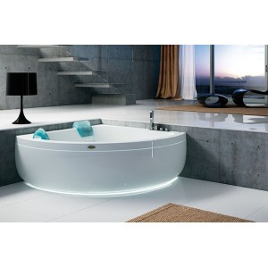 JACUZZI® AQUASOUL CORNER 155X155X57 H cm BAIGNOIRE BALNEO BLANC BRILLANT