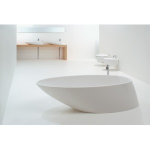 GSG TOUCH Baignoire Centre Pièce En Pietraluce Blanche Cm