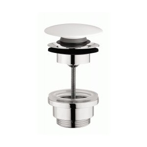 SANITAIRES CIELO PARE-SAVON UNIVERSEL CLICK/CLACK CHROME AVEC COUVERCLE EN CÉRAMIQUE
