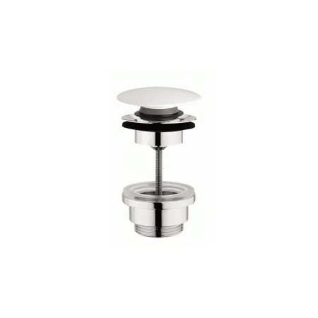 SANITAIRES CIELO PARE-SAVON UNIVERSEL CLICK/CLACK CHROME AVEC COUVERCLE EN CÉRAMIQUE
