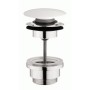 SANITAIRES CIELO PARE-SAVON UNIVERSEL CLICK/CLACK CHROME AVEC COUVERCLE EN CÉRAMIQUE