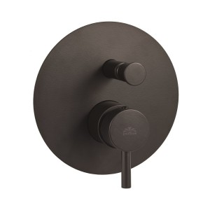 PAFFONI ROBINET DE DOUCHE ENCASTRÉ AVEC DÉVIATEUR 2 VOIES NOIR MAT