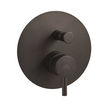 PAFFONI ROBINET DE DOUCHE ENCASTRÉ AVEC DÉVIATEUR 2 VOIES NOIR MAT