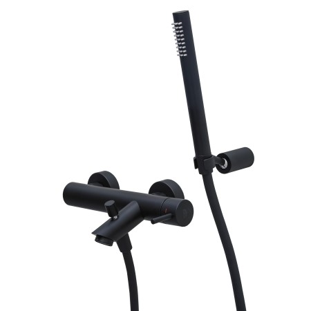 PAFFONI ROBINET DE BAIGNOIRE EXTERIEUR AVEC ENSEMBLE DE DOUCHE NOIR MAT