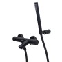 PAFFONI ROBINET DE BAIGNOIRE EXTERIEUR AVEC ENSEMBLE DE DOUCHE NOIR MAT
