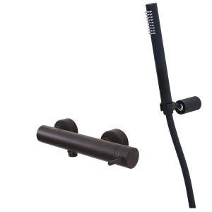 PAFFONI ROBINET DE DOUCHE EXTERNE AVEC ENSEMBLE DE DOUCHE NOIR MAT