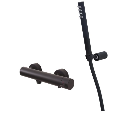 PAFFONI ROBINET DE DOUCHE EXTERNE AVEC ENSEMBLE DE DOUCHE NOIR MAT