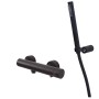 PAFFONI ROBINET DE DOUCHE EXTERNE AVEC ENSEMBLE DE DOUCHE NOIR MAT