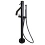 PAFFONI ROBINET DE BAIGNOIRE SUR PIED AVEC ENSEMBLE DE DOUCHE NOIR MAT