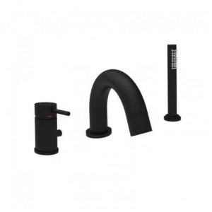 PAFFONI ROBINET DE BORD DE BAIGNOIRE AVEC EMBOUT NOIR MAT