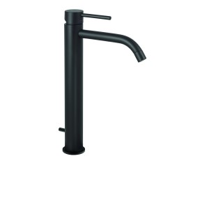 PAFFONI ROBINET DE LAVABO ALLONGÉ AVEC ÉVACUATION AUTOMATIQUE NOIR MAT