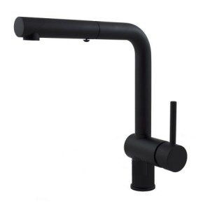 PAFFONI ROBINET DE ÉVIER AVEC DOUCHE EXTRAIBLE NOIR MAT