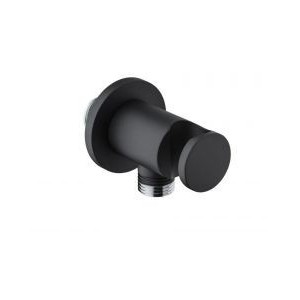PAFFONI SUPPORT DE MONTAGE ROND AVEC PRISE D'EAU INCORPORÉE NOIR MAT