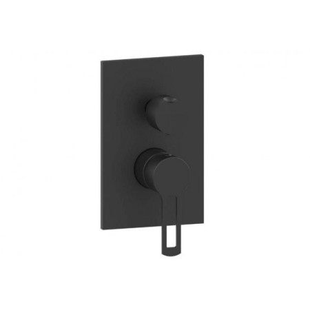 PAFFONI RINGO MITIGATEUR ENCASTRÉ DOUCHE AVEC DÉVIATEUR 3 VOIES NOIR MAT