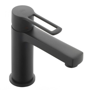 PAFFONI ROBINET RINGO LAVABO AVEC ÉVACUATION CLIC CLAC NOIR MAT
