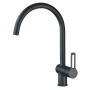PAFFONI RINGO MITIGEUR ÉVIER AVEC CANNE ORIENTABLE RONDE NOIRE MATE