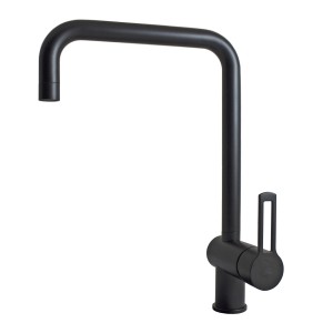 PAFFONI RINGO MITIGEUR ÉVIER AVEC CANNE ORIENTABLE CARRE NOIR MATE