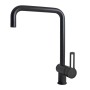 PAFFONI RINGO MITIGEUR ÉVIER AVEC CANNE ORIENTABLE CARRE NOIR MATE