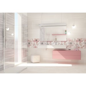 PAUL CERAMICHE STUDIO INSERTO PETALI GRIS 25X75