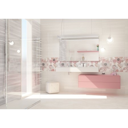 PAUL CERAMICHE STUDIO INSERTO PETALI GRIS 25X75