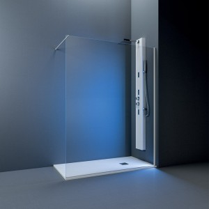 SEPARATE SP 6MM 1 CÔTÉ FIXE MONTANT ARGENT BRILLANT CRISTAL TRANSPARENT